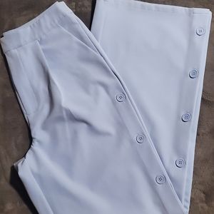 High-rise button up tearaway pants in baby blue